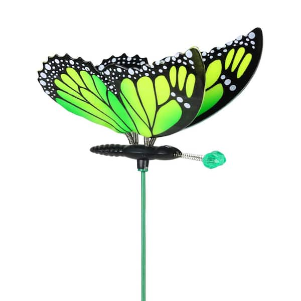 WindyWing Butterfly Ombre 1.31 ft. Green Plastic Garden Stake
