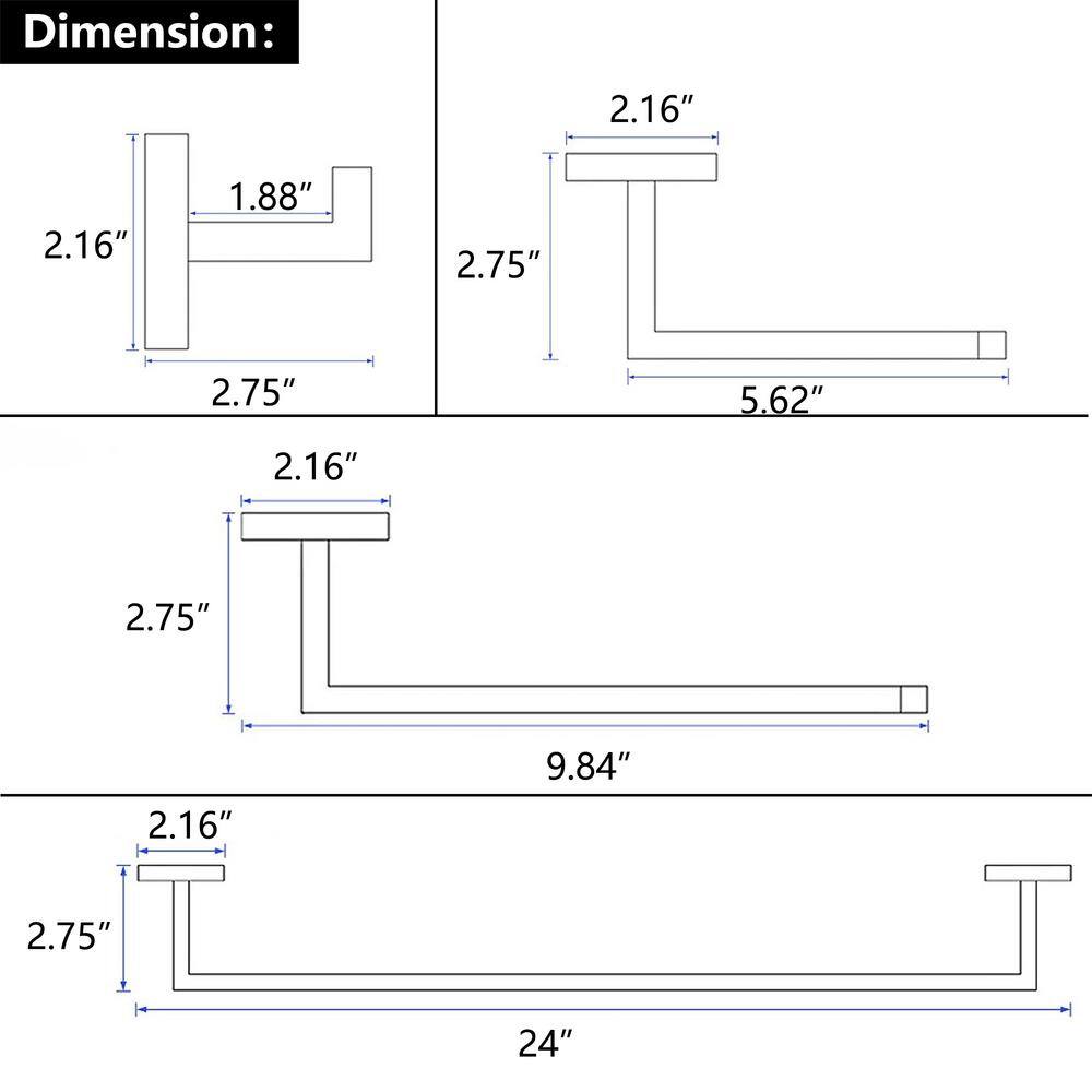Brushed Nickel Stainless Steel Bathroom Hardware Set