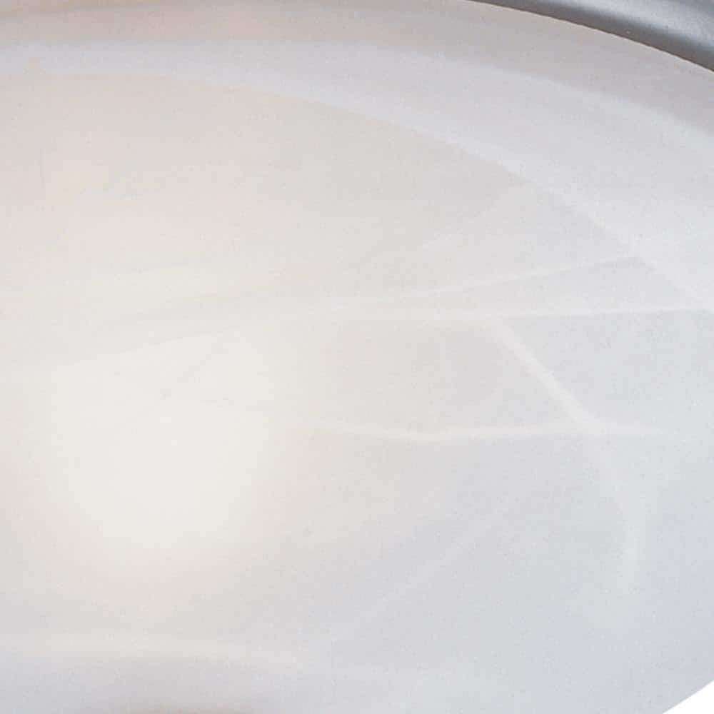 Pewter 15" Alabaster Glass Flush Mount Ceiling Light