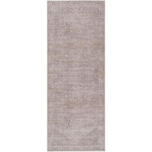 Livabliss Galey Alix x Livabliss Collins Avenue VI Vintage Medallion Area Rug, 2'7 in. x 7'3 in. (3' x 8'), Light Brown