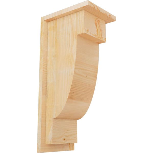 Ekena Millwork 8 in. x 10 in. x 22 in. Douglas Fir Alpine Rough Sawn Corbel with Backplate