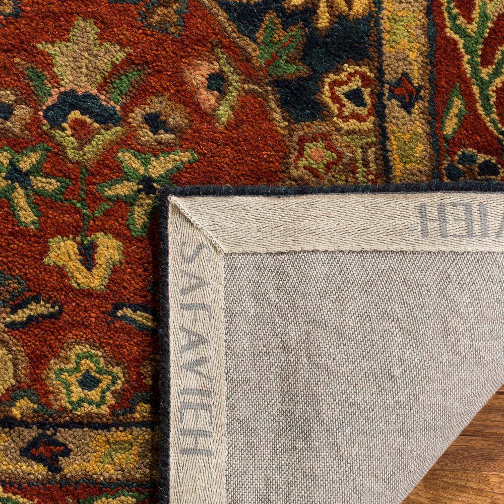 Beige & Burgundy Hand-Tufted Wool Rectangular Area Rug, 4' x 6'