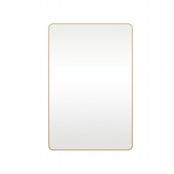 24 in. W x 36 in. H Rectangle Aluminum Alloy Framed Wall Bathroom Vanity Mirror in Gold 24 in. W x 36 in. H Rectangle Aluminum Alloy Framed Wall Bathroom Vanity Mirror in Gold