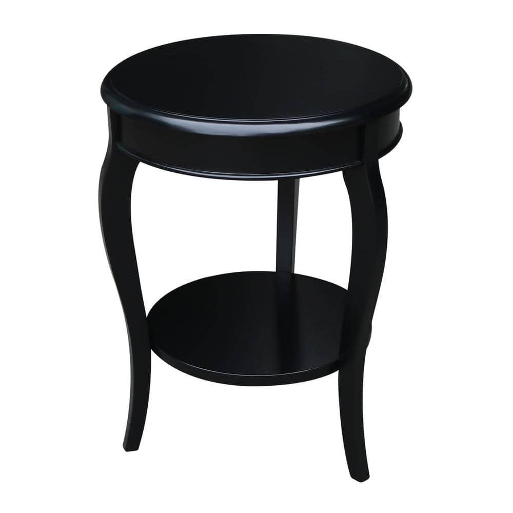 Cambria 25'' Black Solid Parawood Round End Table