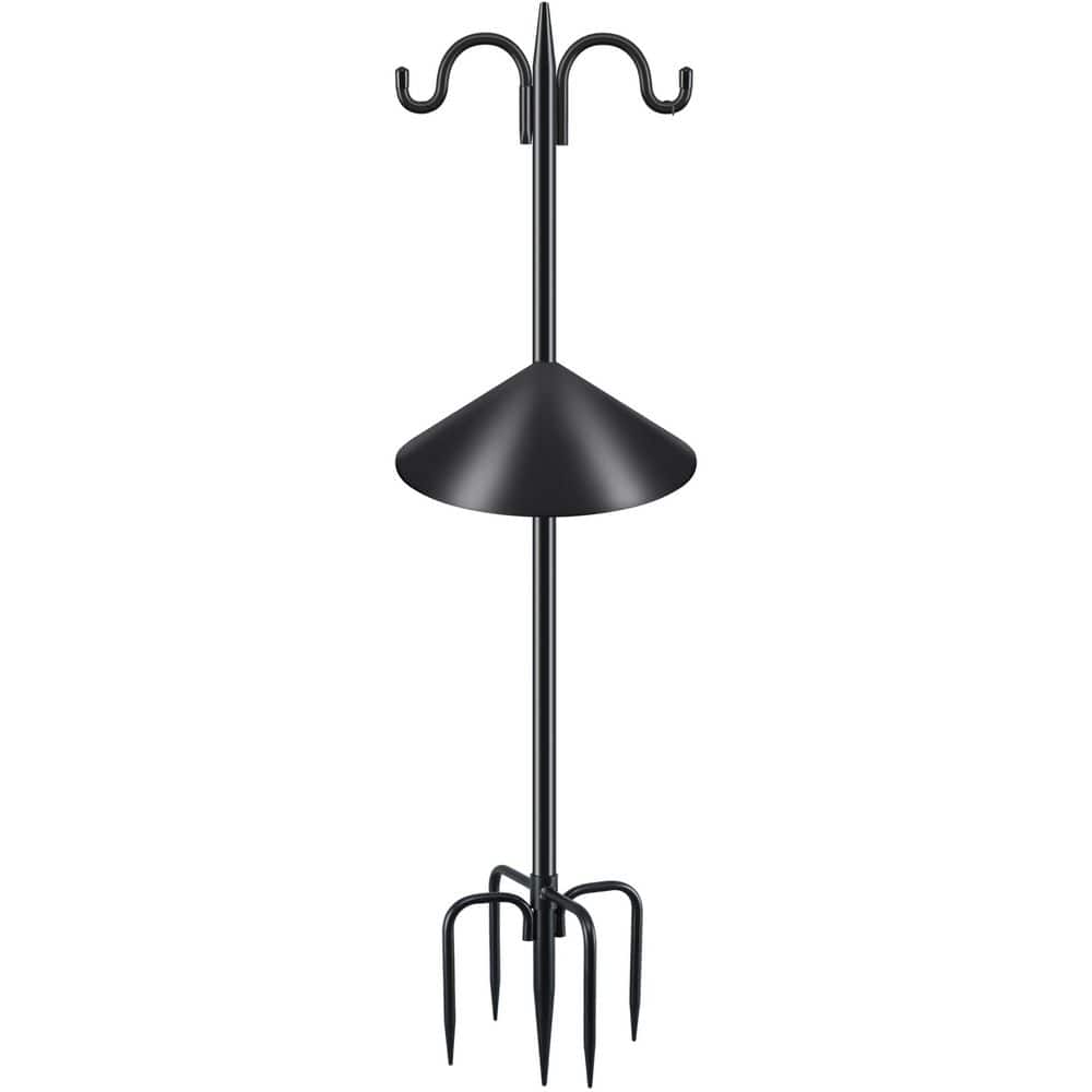 92 in. 7.67 ft. 12 in. Heavy Duty Squirrel Proof Double Shepherds Hook Pole Adjustable for Outdoor Hanging Black price history on PriceWatchPro