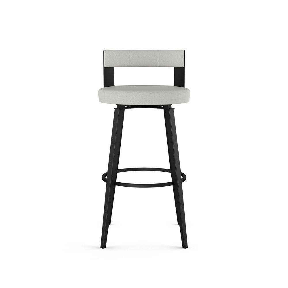 Paramont 26.5" Light Gray/Black Metal Swivel Counter Stool