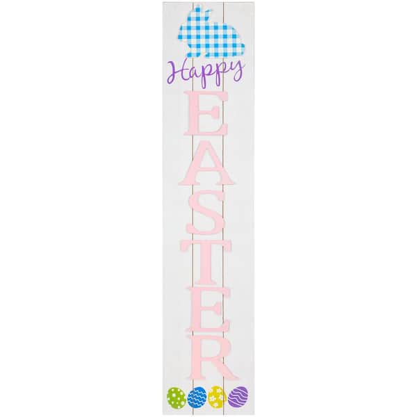 36 in. Happy Easter Wooden Porch Board Sign Decoration