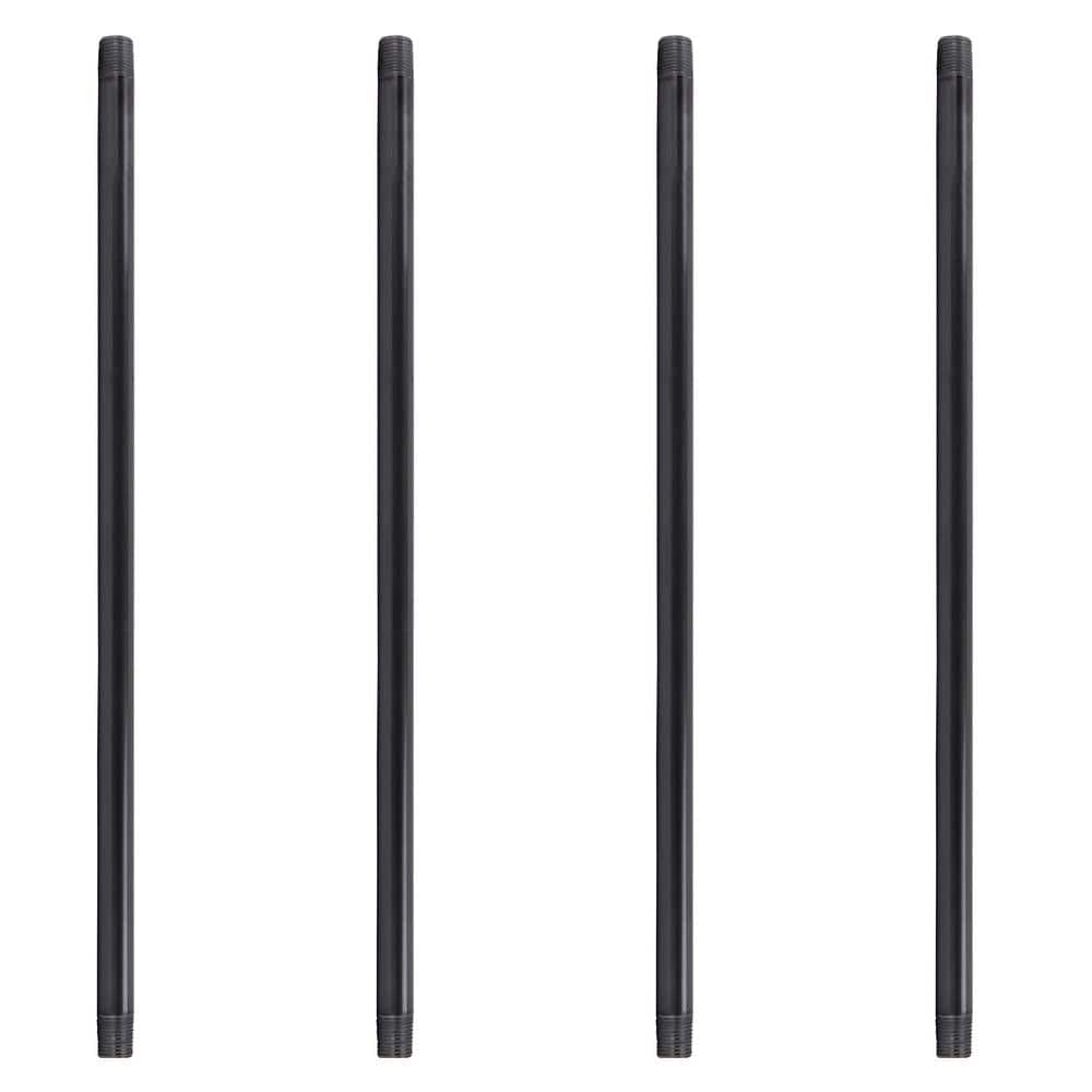 PIPE DECOR 1 in. x 36 in. Black Industrial Steel Grey Plumbing Pipe (4