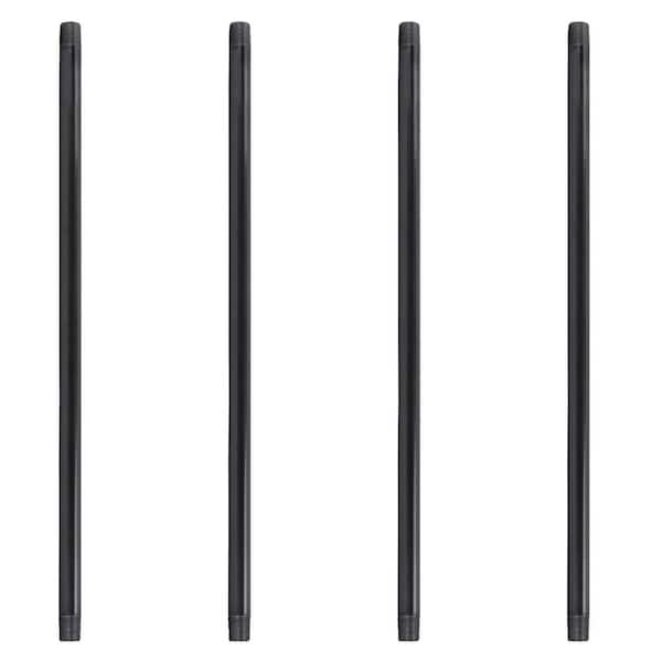 1 in. x 36 in. Black Industrial Steel Grey Plumbing Pipe (4-Pack)