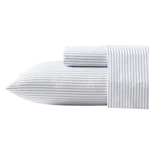 Skinny Yacht Stripe (3-Piece) Gray Microfiber Full Sheet Set