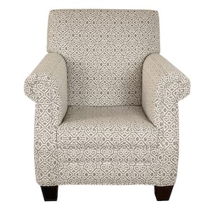 Lillian Lunis Pewter Upholstered Roll Arm Chair