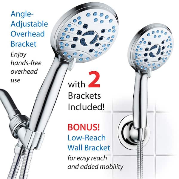 WSTEER Shower Slide Bar Adjustable Handheld Shower Head Holder Wall Mount Shower Head Holder Bar With Soap Tray