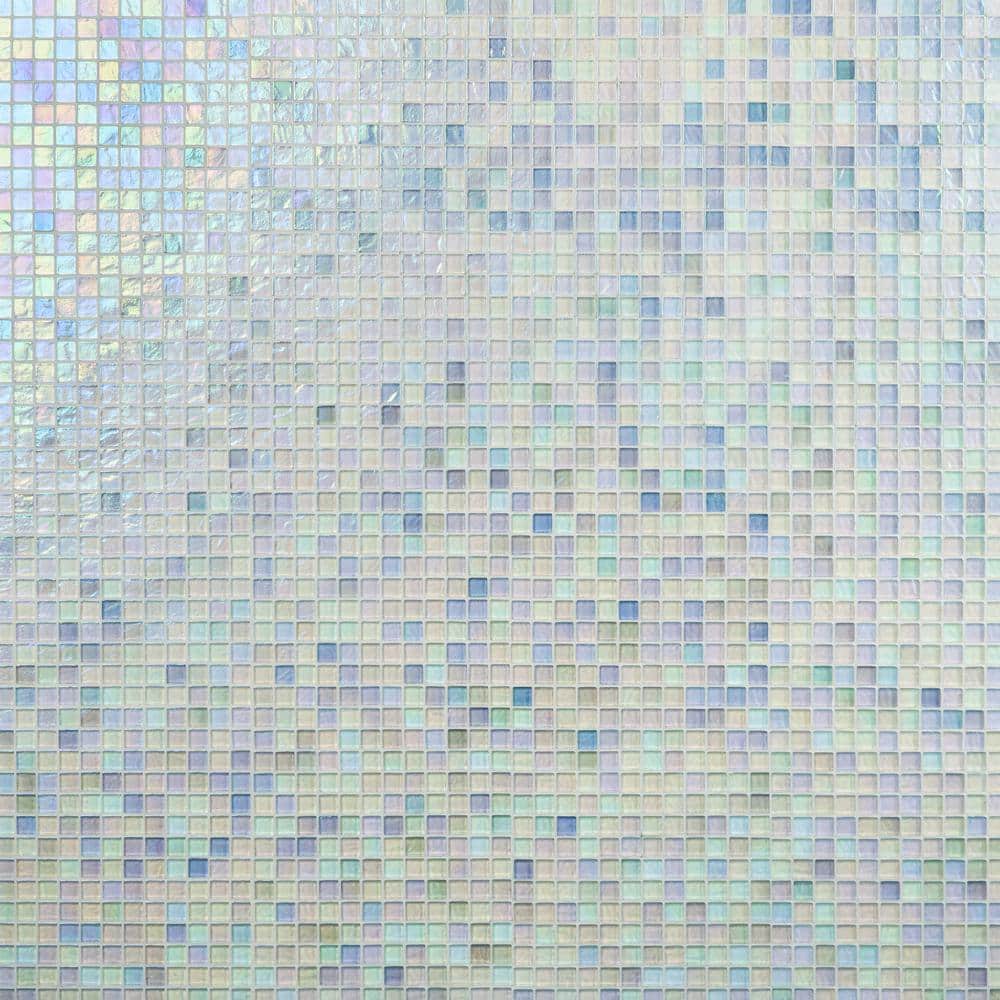 Shallows White Iridescent Glass Mosaic Wall Tile
