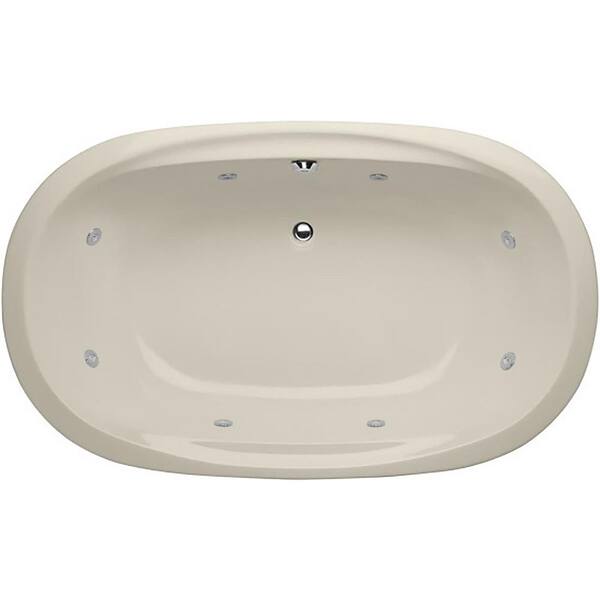 Hydro Systems Studio Dual Oval 5.5 ft. Reversible Drain Whirlpool Tub in Biscuit