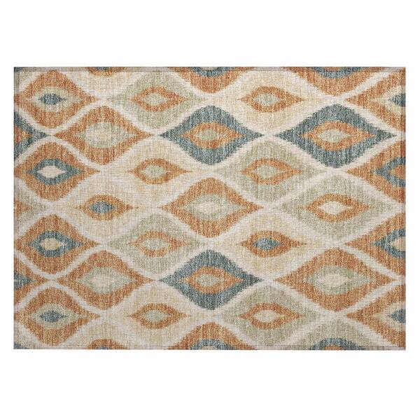 Chantille Machine Washable Indoor/Outdoor Abstract ACN3121 Terracotta 2 ft. x 3 ft. Accent Rug