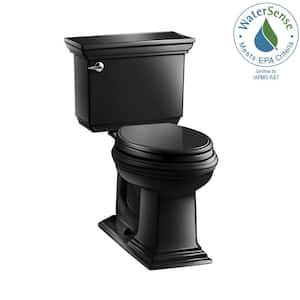 Memoirs 12 in. Rough In 2-Piece 1.28 GPF Single Flush Elongated Toilet in Black Black Seat Not Included