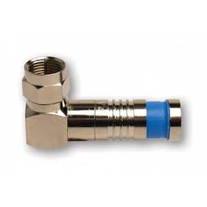 F Type RG6 Quad Compression Nickel Plated Right Angle SealSmart Coaxial Connectors (3 per Pack)