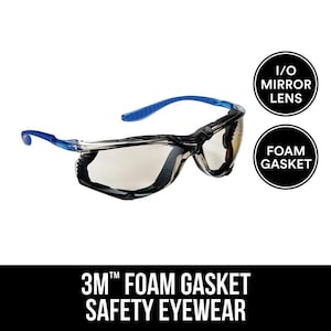 3M Performance Eyewear foam-gasket Design Safety Glasses with Indoor/Outdoor Anti-Fog Mirror Lenses (Case of 6)