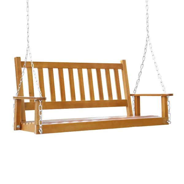 Veikous Wood Color 2 Person Outdoor Wooden Patio Porch Swing Pg0210 01nw The Home Depot - Patio Or Porch Swings Veikous Wood Color 2 Person Outdoor Wooden Patio Porch Swing Pg0210 01nw The Home Depot - Patio Or Porch Swings