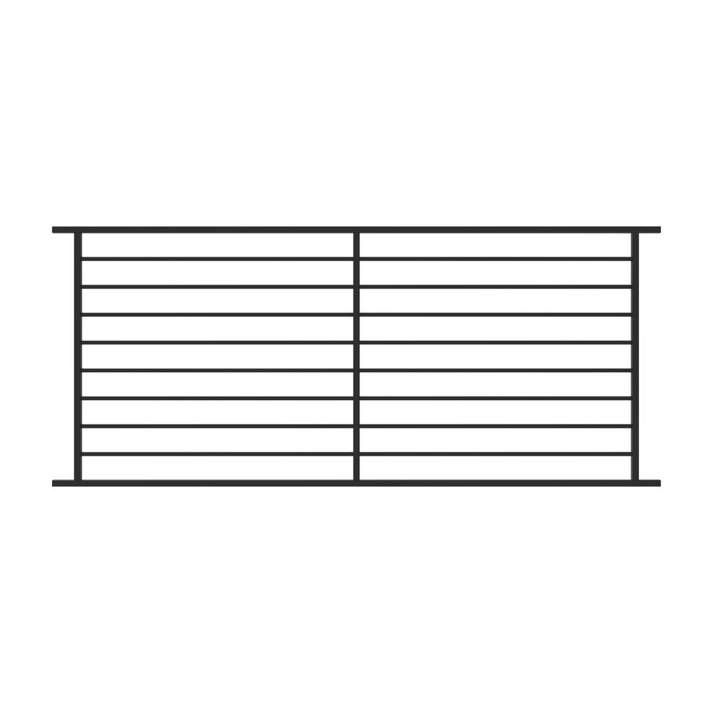 Fe26 Axis 40 in. H x 8 ft. W Black Steel Rail Panel