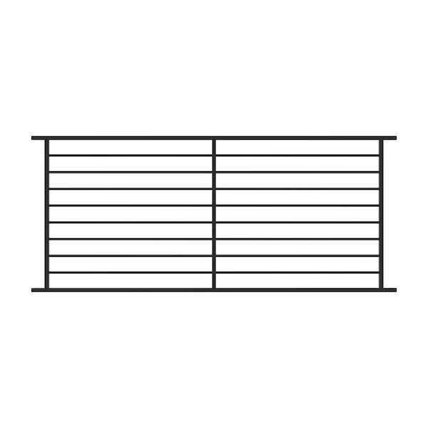 FORTRESS Fe26 Axis 40 in. H x 8 ft. W Black Steel Railing Level Panel