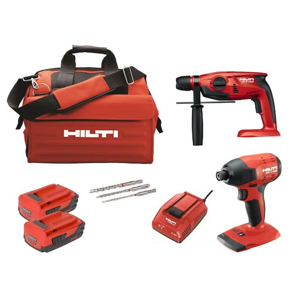 Hilti 22-Volt Lithium-Ion Cordless Rotary Hammer Drill/Impact Driver Compact Combo Kit (2-Tool)
