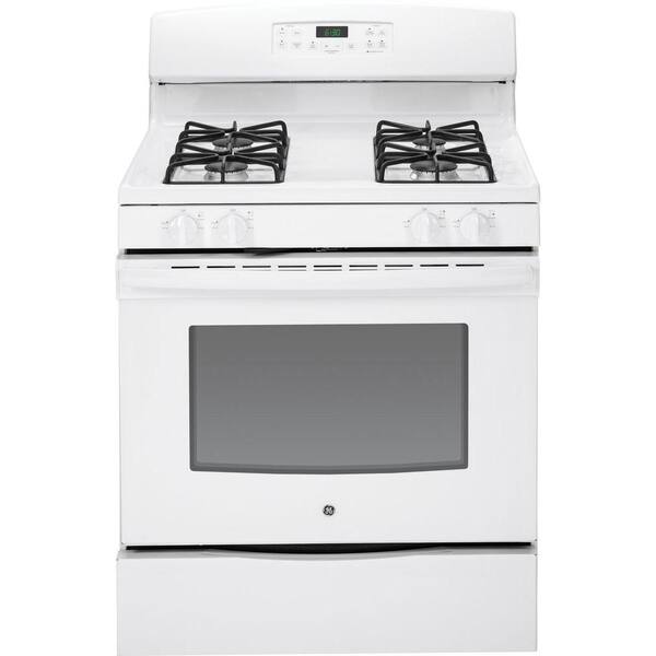 GE 5.0 cu. ft. Gas Range with Self-Cleaning Oven in White