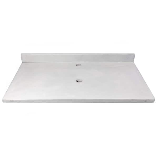 Eden Bath 37 in. W 22 in. D Concrete Vanity Top with Back Splash in Light Gray