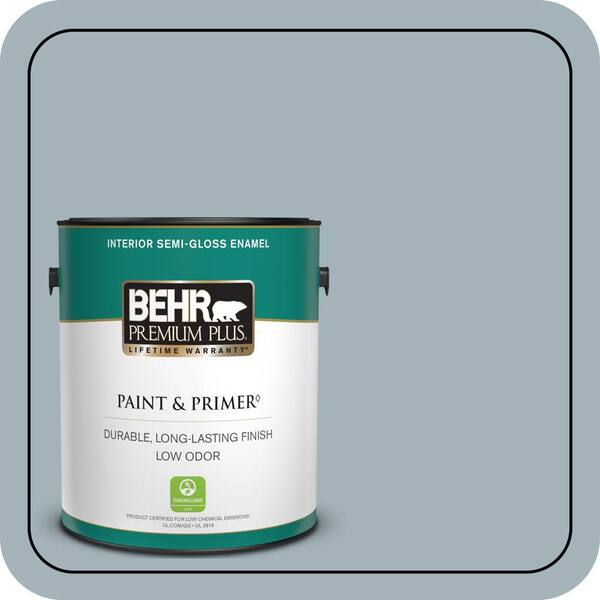 BEHR PREMIUM PLUS 1 gal. #PPF-27 Porch Ceiling Semi-Gloss Enamel Low Odor Interior Paint & Primer