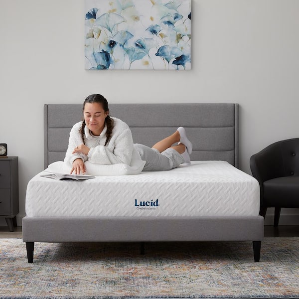 LUCID Comfort Collection SureCool 10-in Firm Queen Memory Foam Mattress in  a Box