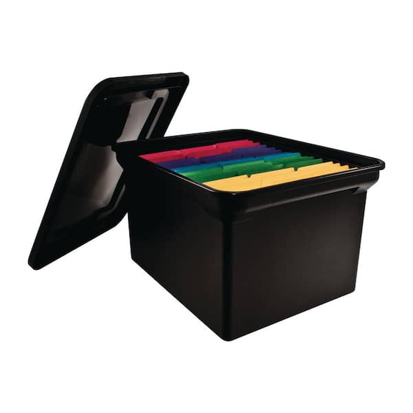 Advantus Extra Capacity Storage File Tote With Lid Letter Size 10