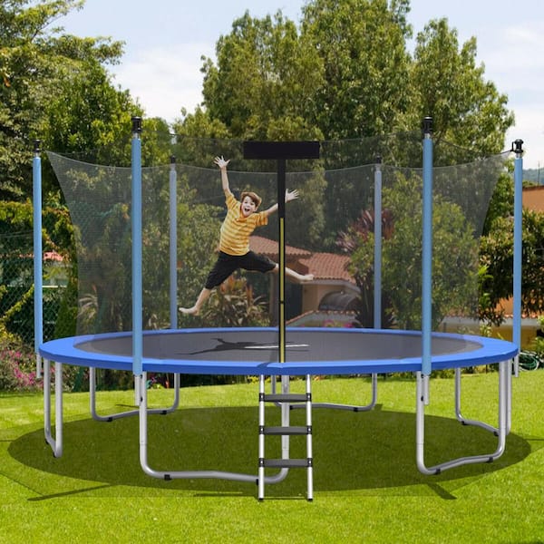 12 ft. Trampoline Replacement Safety Pad Bounce Frame Waterproof Spring Cover in Blue