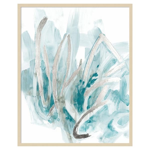 Amanti Art Embellished Aquatic Energy II by June Erica Vess 33 in. W x 41 in. H. Wood Framed Wall Art Print Framed in Brown