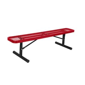 Portable 8 ft. Red Diamond Commercial Park Bench without Back