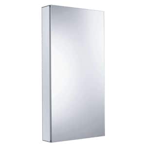 20 in. x 40 in. Recessed or Surface Wall Mount Medicine Cabinet with Mirror in Silver