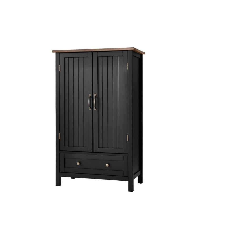 StyleWell Bainport Black With Haze Top Wood Kitchen Pantry With Haze ...