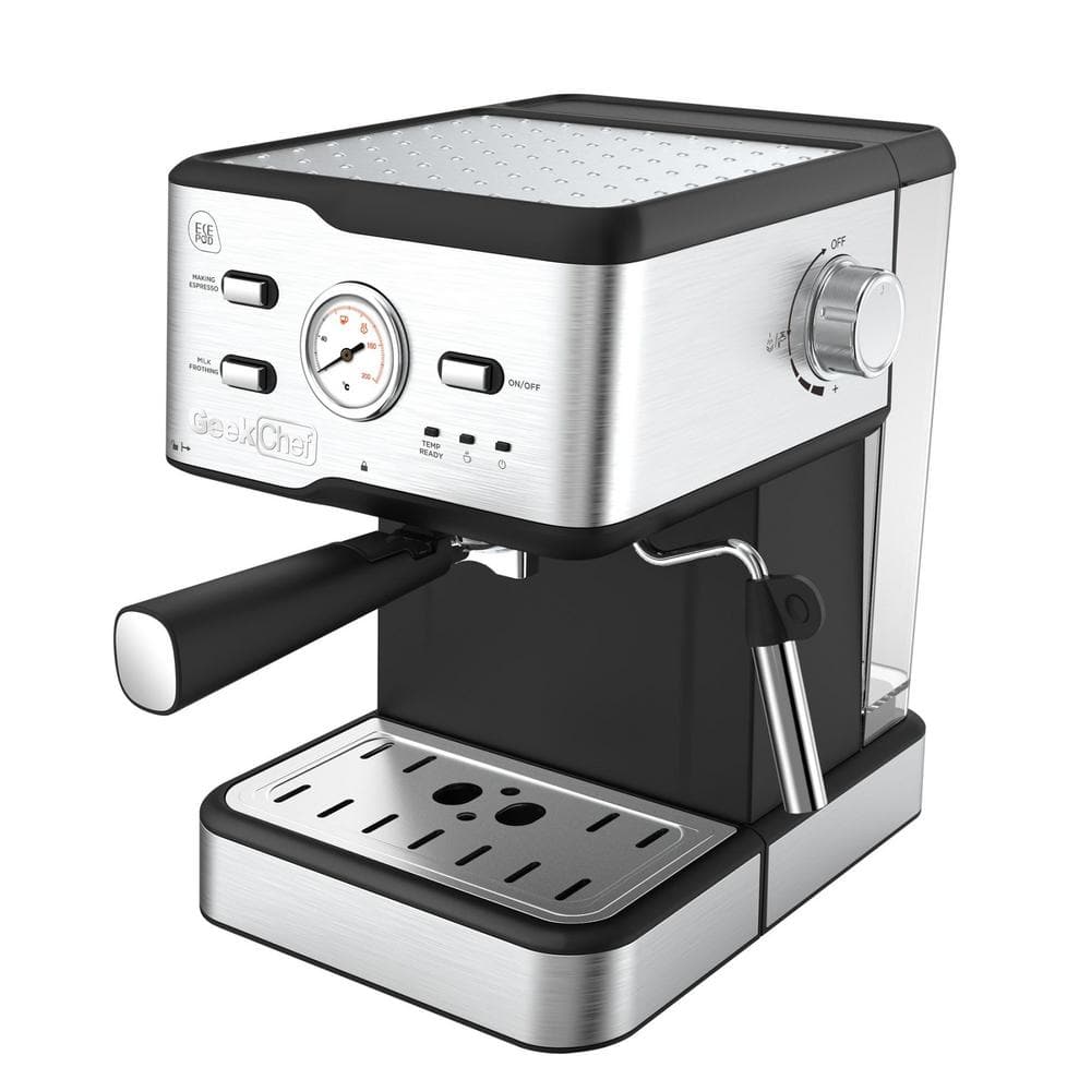 Home Basics EM00250 Stainless Steel Espresso Maker, 6 Cup, Silver