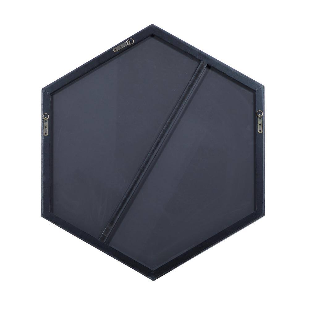 Simple Elegance 42" Round Wooden Hexagon Wall Mirror