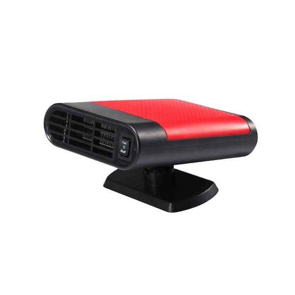 12-Volt 1000-Watt Portable Car Heating Fan-Windshield Defogger and Demister in Red for Ultimate Clarity and Comfort
