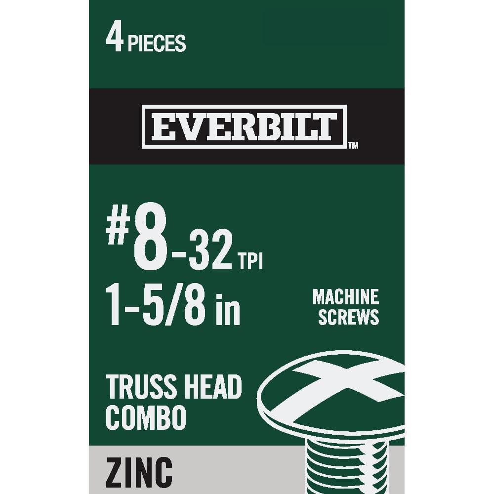 Everbilt #8-32 X 1-5/8 In. Combo Truss Head Zinc Plated Machine Screw ...