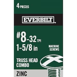 #8-32 x 1-5/8 in. Combo Truss Head Zinc Plated Machine Screw (4-Pack)
