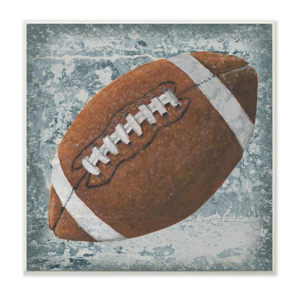 12 in. x 12 in. Grunge Sports Equipment Football by Studio W Printed W