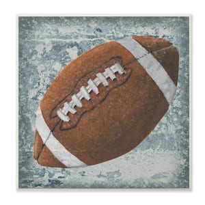 12 in. x 12 in." Grunge Sports Equipment Football" by Studio W Printed Wood Wall Art