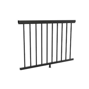 4ft. Matte Black Aluminum Deck Railing Pre-Assembled Panel for 36 in. High System