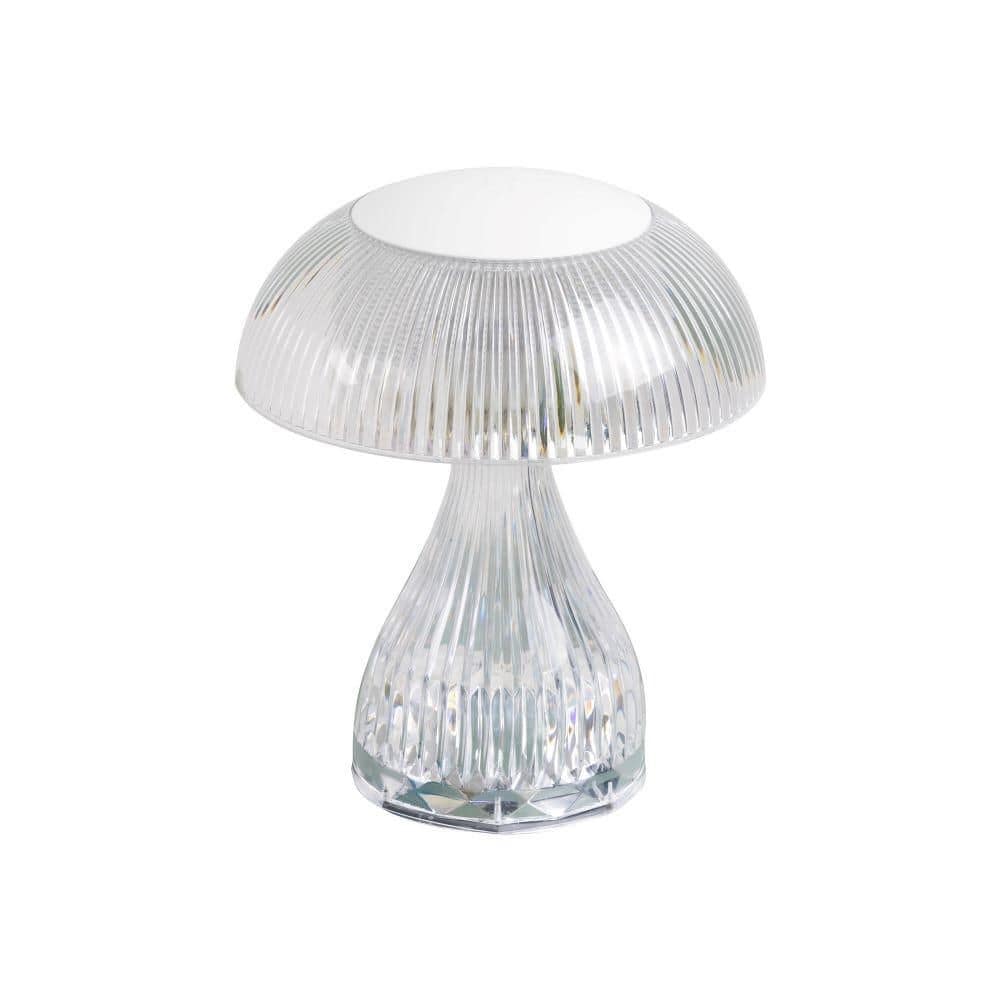 7.1 in. Rechargeable RGB Night Light Bulb Mushroom Crystal Lamp with USB Ch