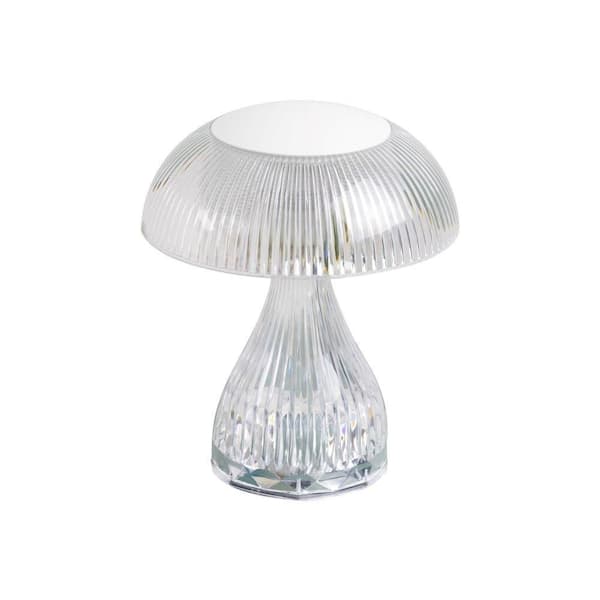 7.1 in. Rechargeable RGB Night Light Bulb Mushroom Crystal Lamp with USB Charging Cable