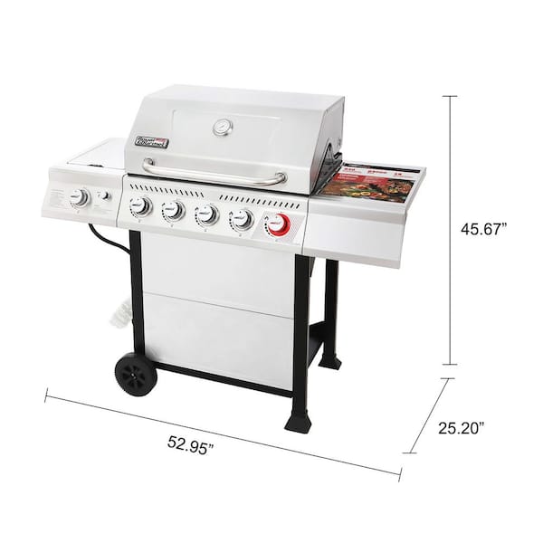 Royal Gourmet 5-Burner Propane Gas Grill in Stainless Steel with Sear  Burner and Side Burner GA5401T - The Home Depot