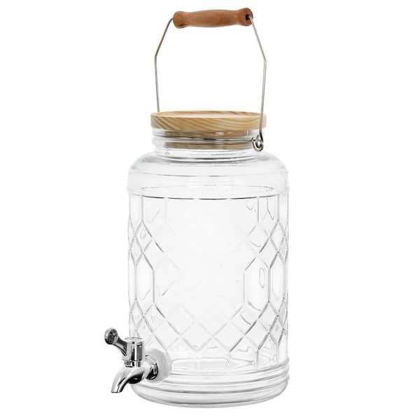 Gibson Home 146 fl. oz. Duval Glass Beverage Dispenser with Wooden Lid and Handle