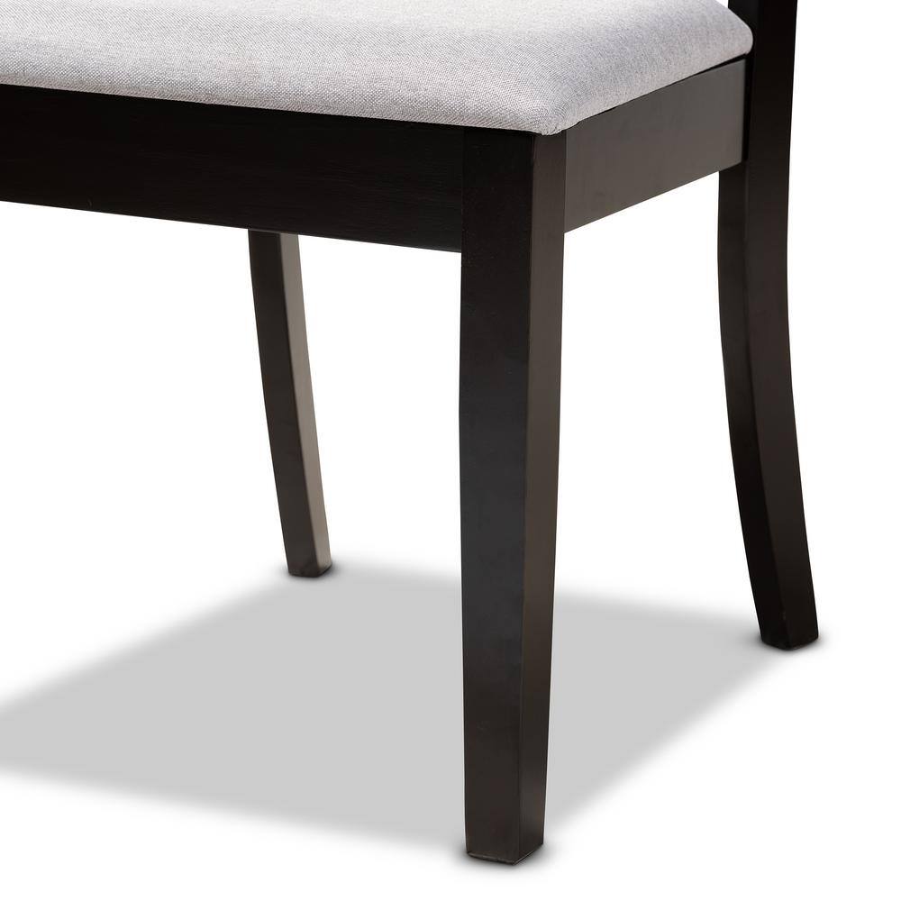 Clarke Gray Upholstered Espresso Wood Dining Side Chair Set