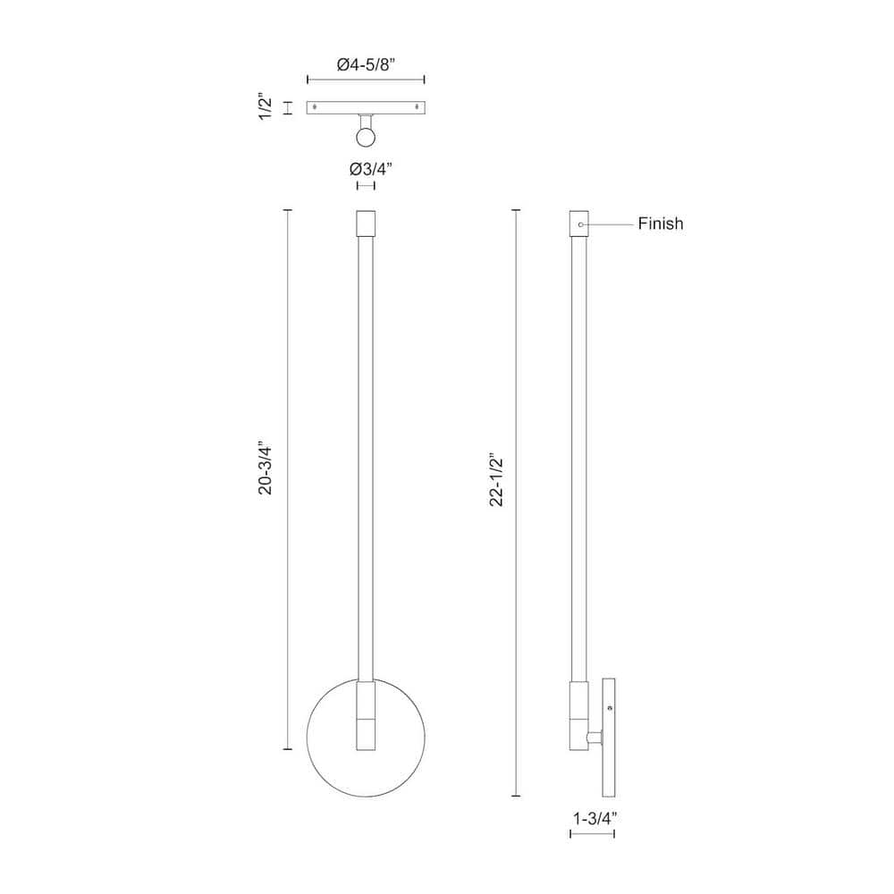 Motif Black Aluminum LED Dimmable Cylinder Sconce